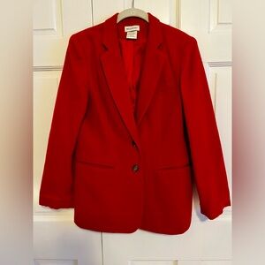 White Stag Vintage Red 100% Wool Blazer Women’s Size 6